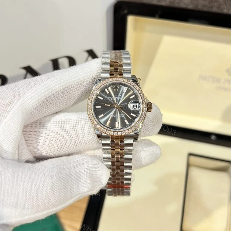 Rolex DateJust 31mm Women’s Super Clone Watch With Diamonds Gray Dial — view 1