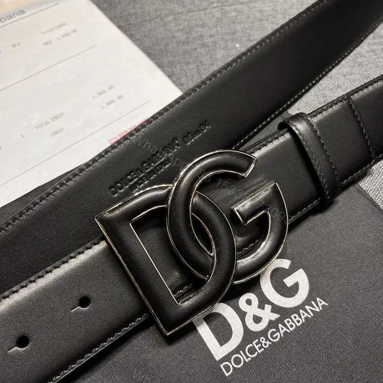 View 6 of Chic Black Leather Belt with Signature Double G Buckle