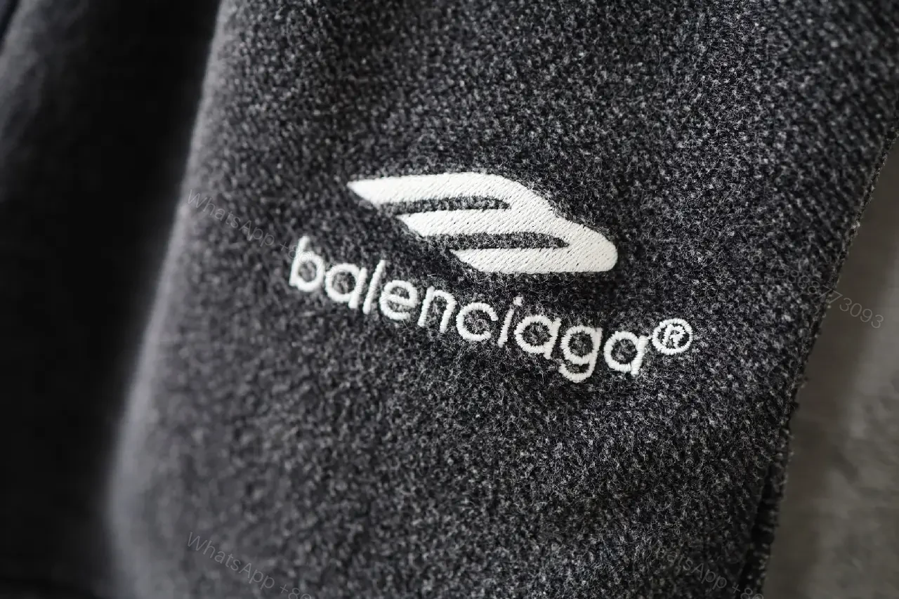 View 4 of Black Denim Drawstring Shorts - Balenciaga Logo Style