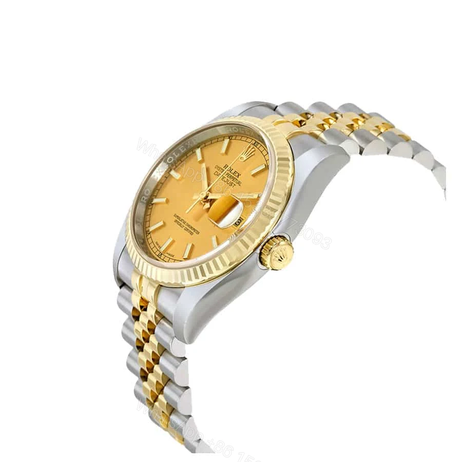 View 3 of Rolex Datejust 116233 Super Clone : Two-Tone Fluted Bezel Champagne Dial 36mm | Super Clone Watches