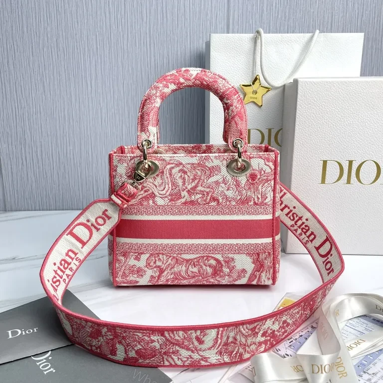 View 4 of Bold Pink Dior-Inspired Handbag: All-Day Luxe Statement