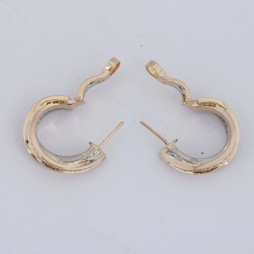 View 2 of Cartier Trinity Earrings Full Diamonds