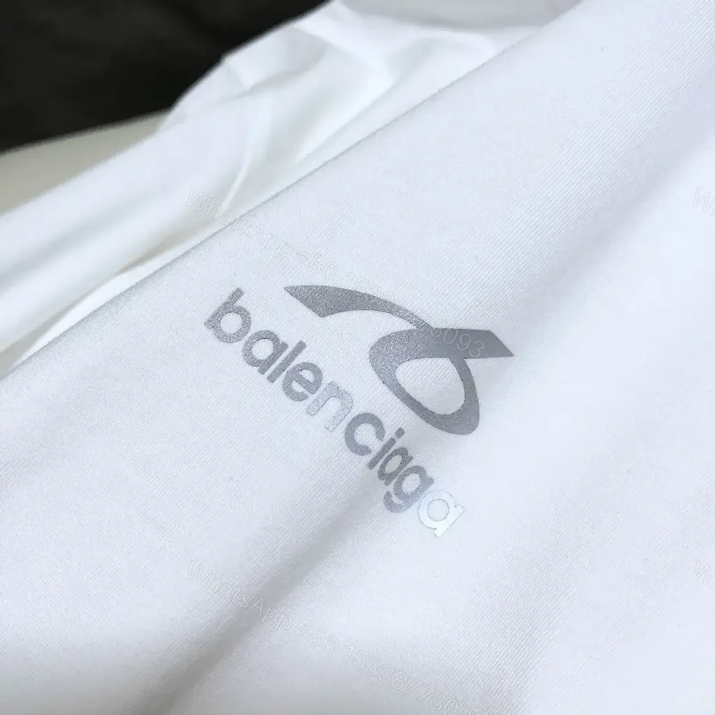 View 7 of white cotton oversized tee with logo motif premium everyday luxury