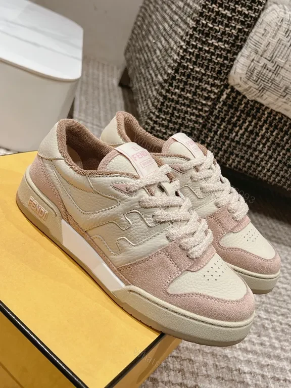 View 5 of Soft-Luxe Platform Low-Tops: Suedeâ€“Leather, Fendi-Inspired Detailing Sneakers