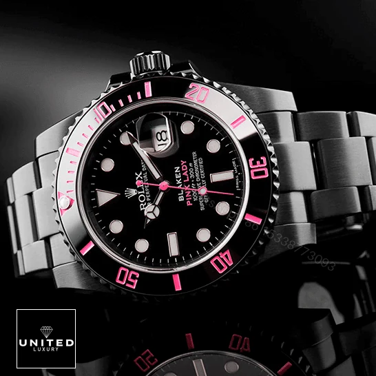 View 6 of Rolex Submariner 116610N Pink Venom Black Dial Replica