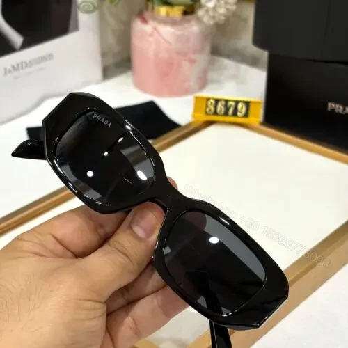 View 7 of Prada Unisex Sunglasses Black UV Protection