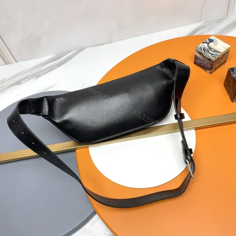 View 7 of Black Leather Belt Bag with YSL Logo - Luxe, Versatile, Compact