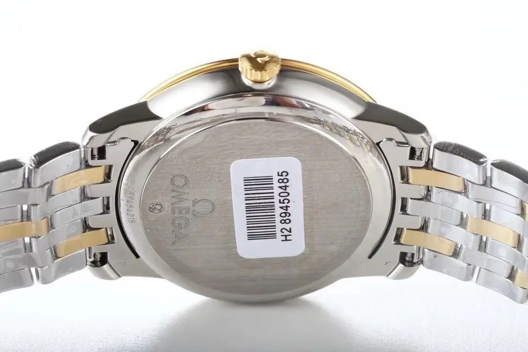 View 9 of Omega De Ville Prestige Watch Silver Dial Two-Tone Stainless Steel and Gold Bracelet 39.5mm Elegant Business Style