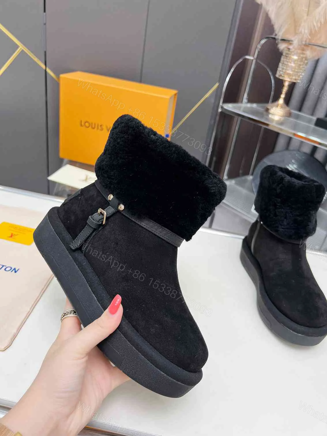 View 7 of LOUIS VUITTON ASPEN PLATFORM ANKLE BOOT BLACK 1AC78O
