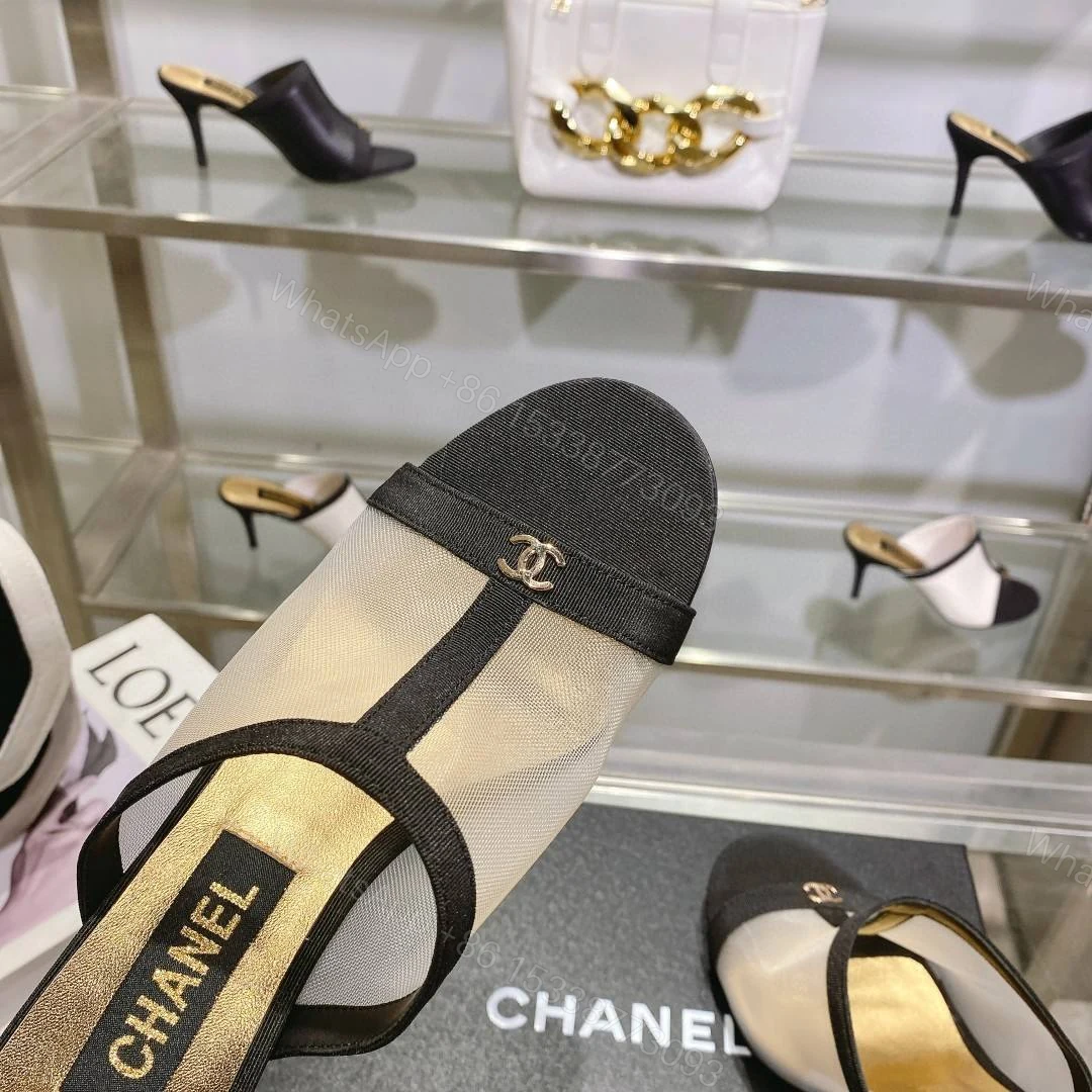 View 4 of CHANEL Mesh Grosgrain CC Mules