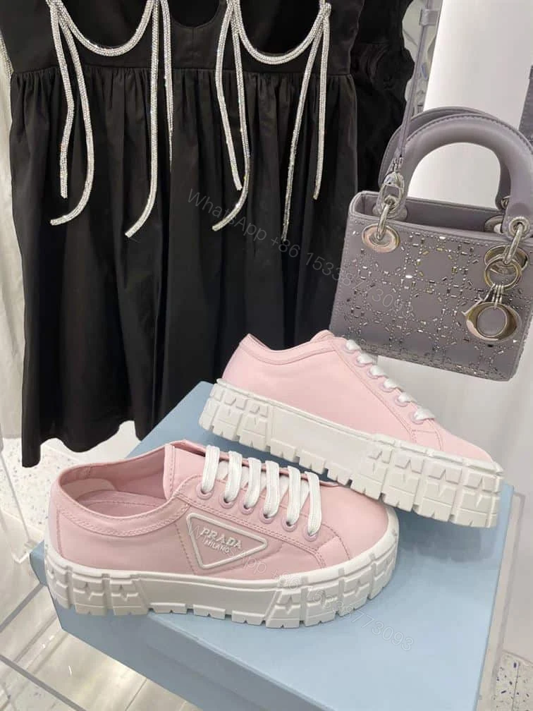 View 5 of PRADA DOUBLE WHEEL RE-NYLON GABARDINE SNEAKERS PINK – PRD084