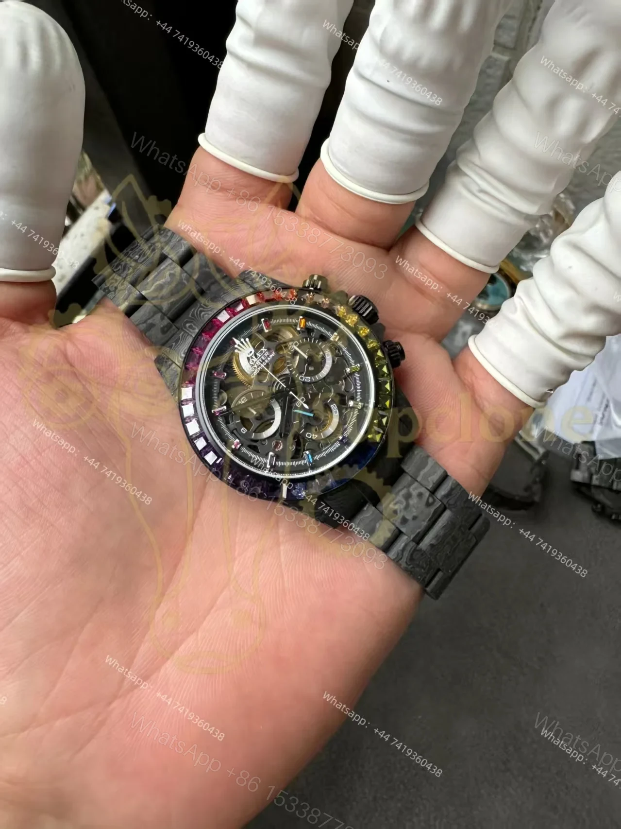 View 7 of Rolex Super Clone Carbon Fiber Daytona Rainbow Bezel Carbon Fiber Bracelet