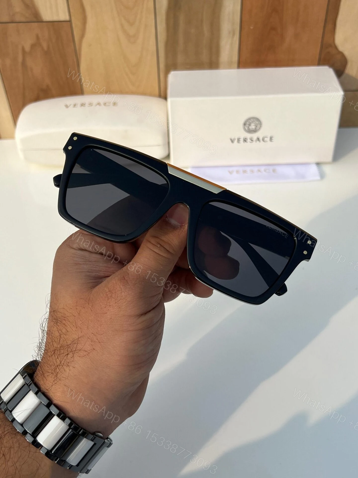 View 4 of Versace Sunglasses Black
