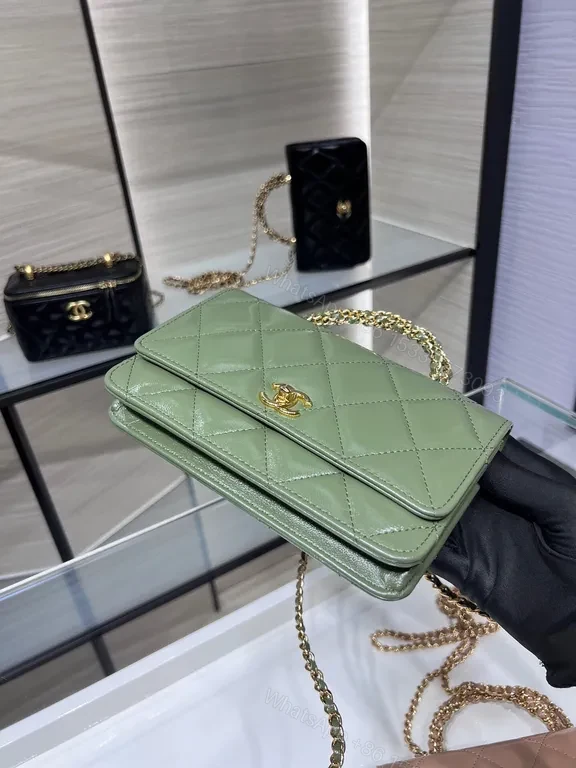 View 6 of Chanel-Inspired Quilted Mini Satchel with Chain Strap