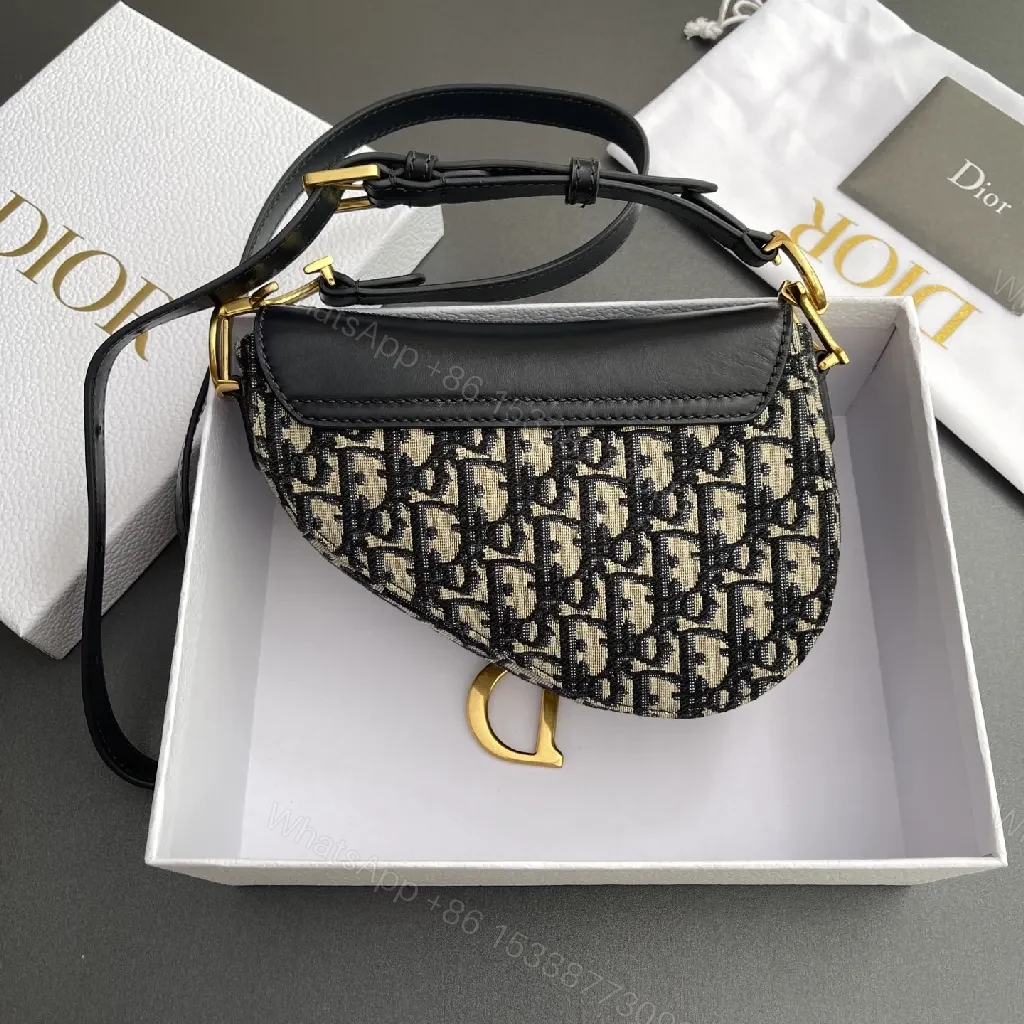 View 9 of Monogram Saddle Bag: Black Leather Trim, Crossbody Style