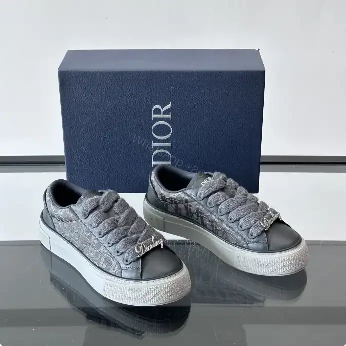 View 2 of DIOR B33 SPIN SNEAKERS – LIMITED AND NUMBERED EDITION ANTHRACITE GRAY GRAINED CALFSKIN – CD208