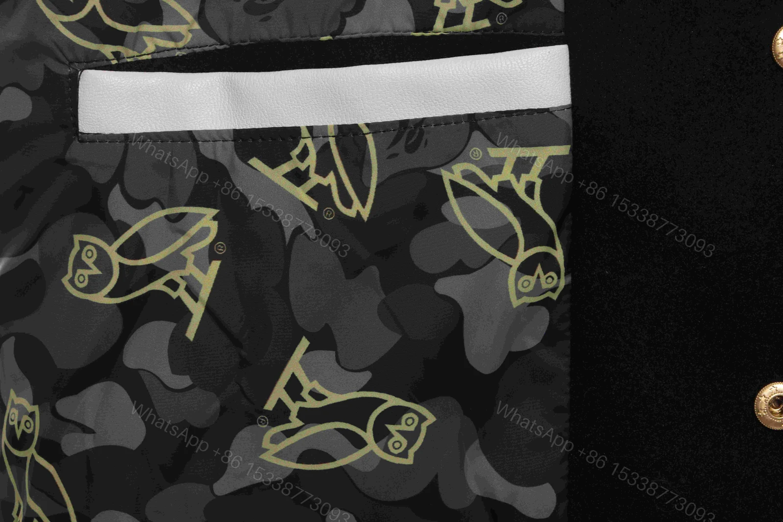 View 8 of Bape x OVO Varsity Jacket Black