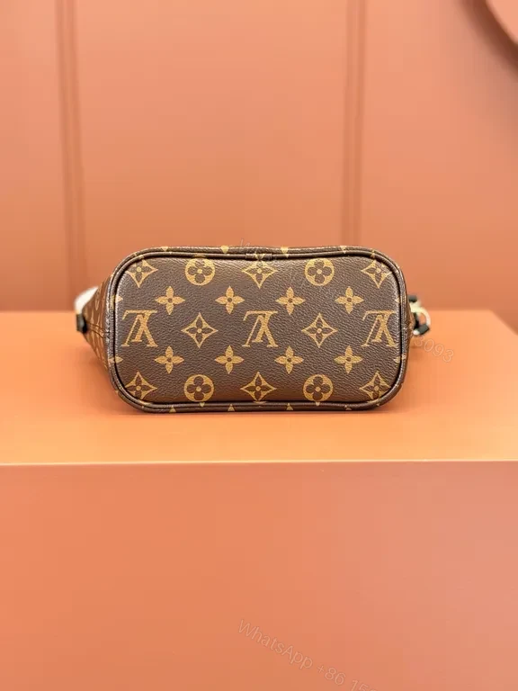 View 6 of Brown Leather Monogram Luxury Handbag with Detachable Cardholder