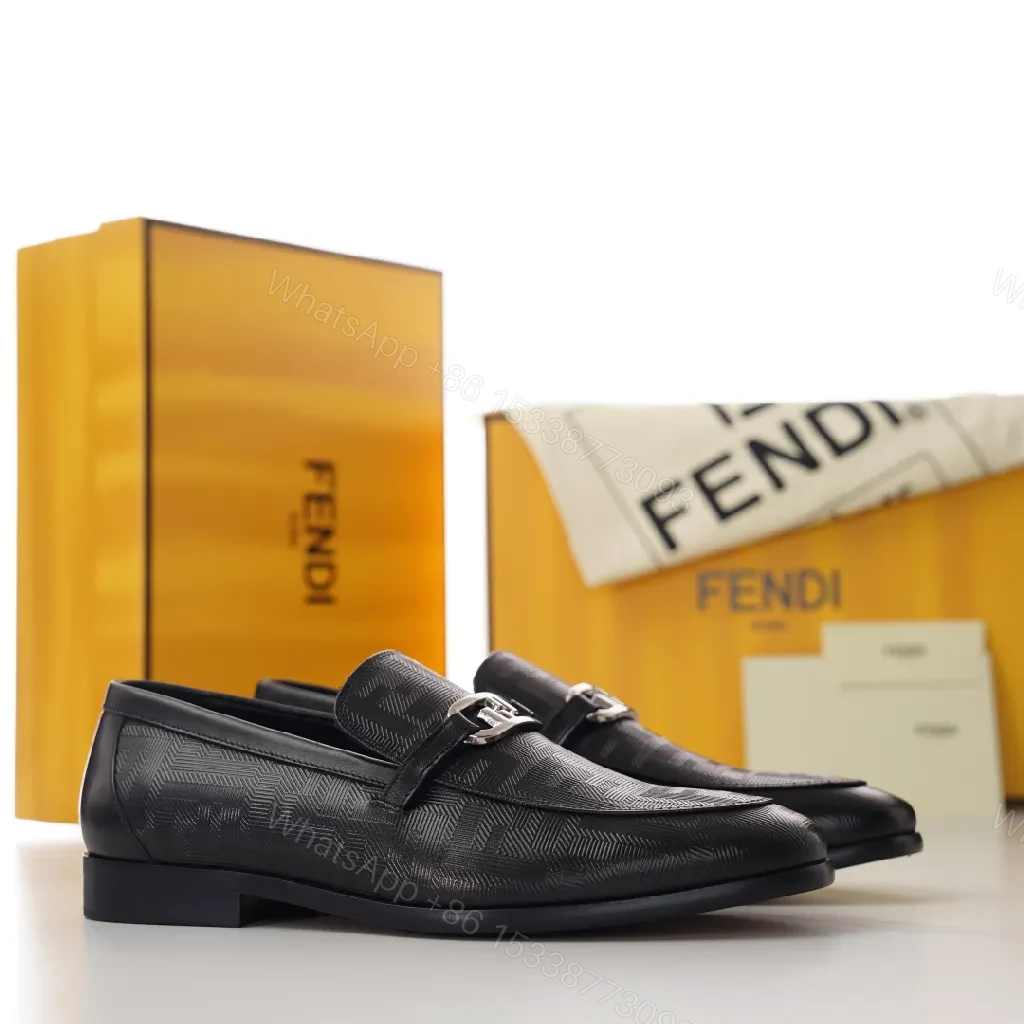 View 7 of Black Embossed Leather Loafers with Buckle - Everyday Luxury Shoes