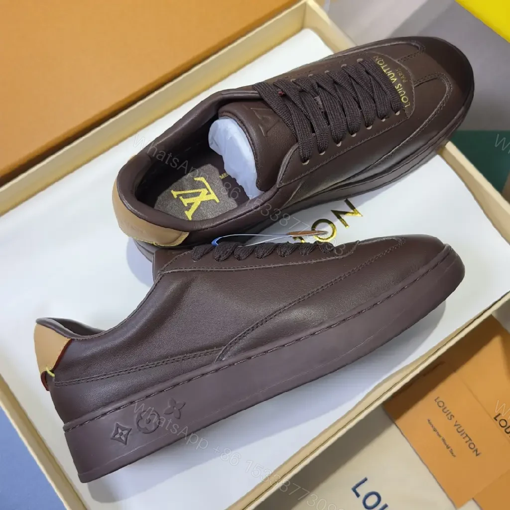 View 9 of Purple Leather Platform Sneaker with Monogram Embossed Sole