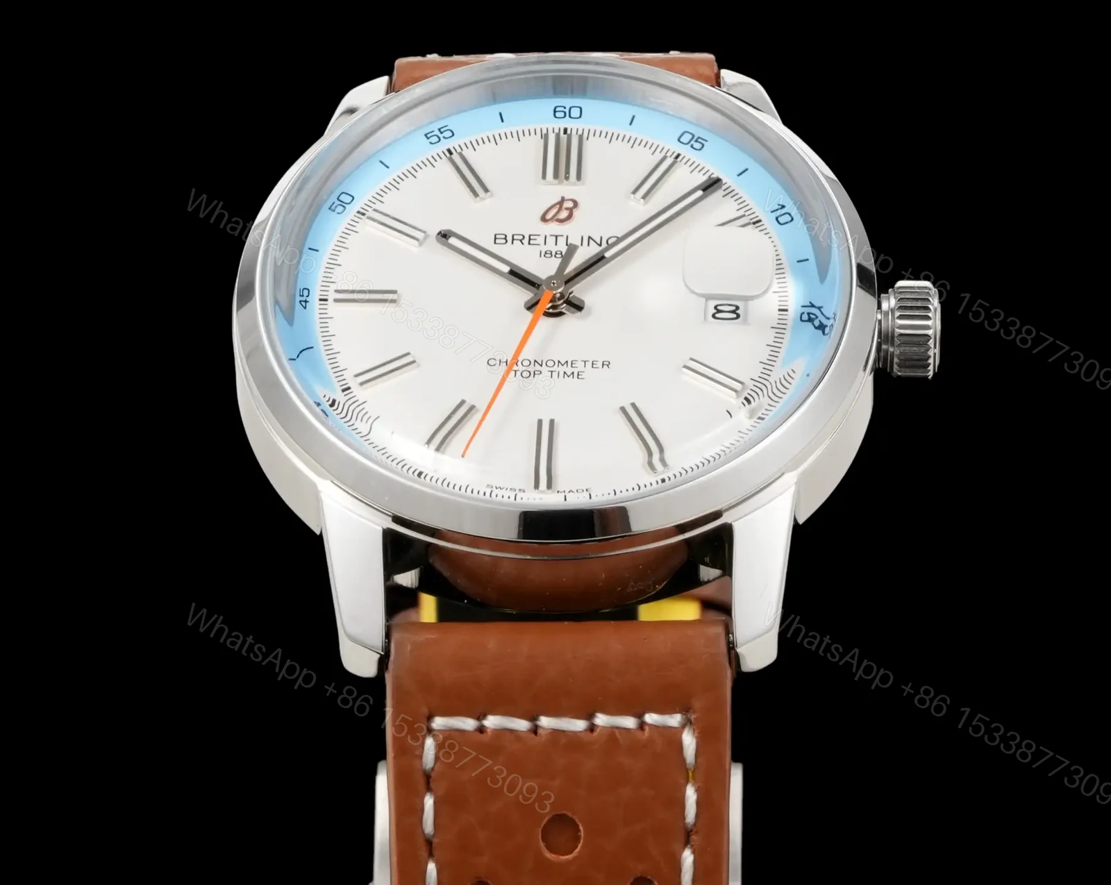 View 3 of Breitling Top Time B31 White Replica Leather Strap 38MM Premium AB3113281A1X1