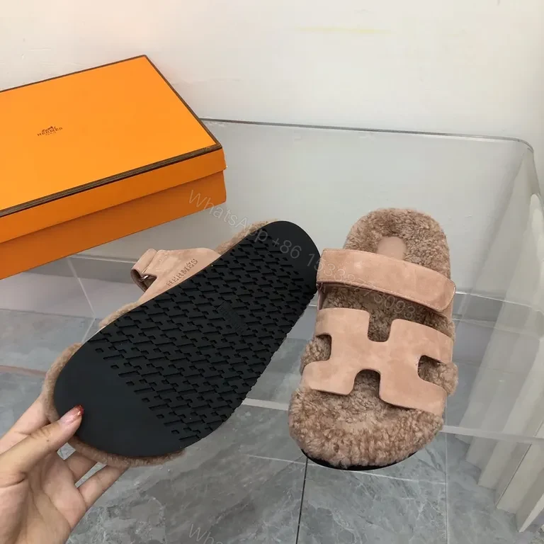 View 3 of Soft-Luxe Shearling Slides with Signature Straps - Luxury Comfort Slides