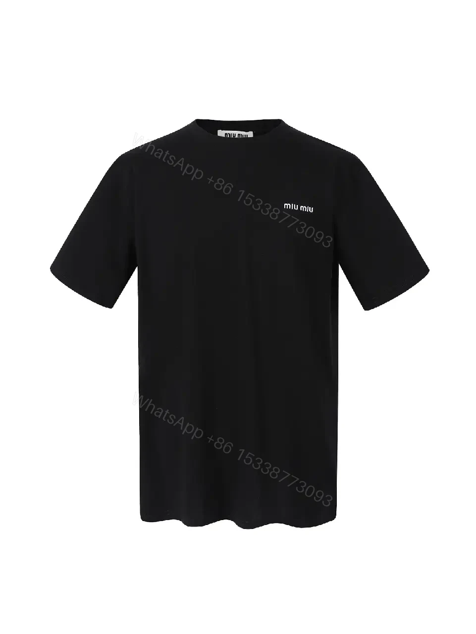 View 6 of Black Cotton Minimalist Tee – Subtle Chest Logo, Premium Essential