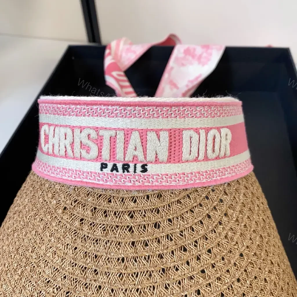 View 6 of Straw Visor with Pink Band: Luxe, Breathable, All-Day Comfort