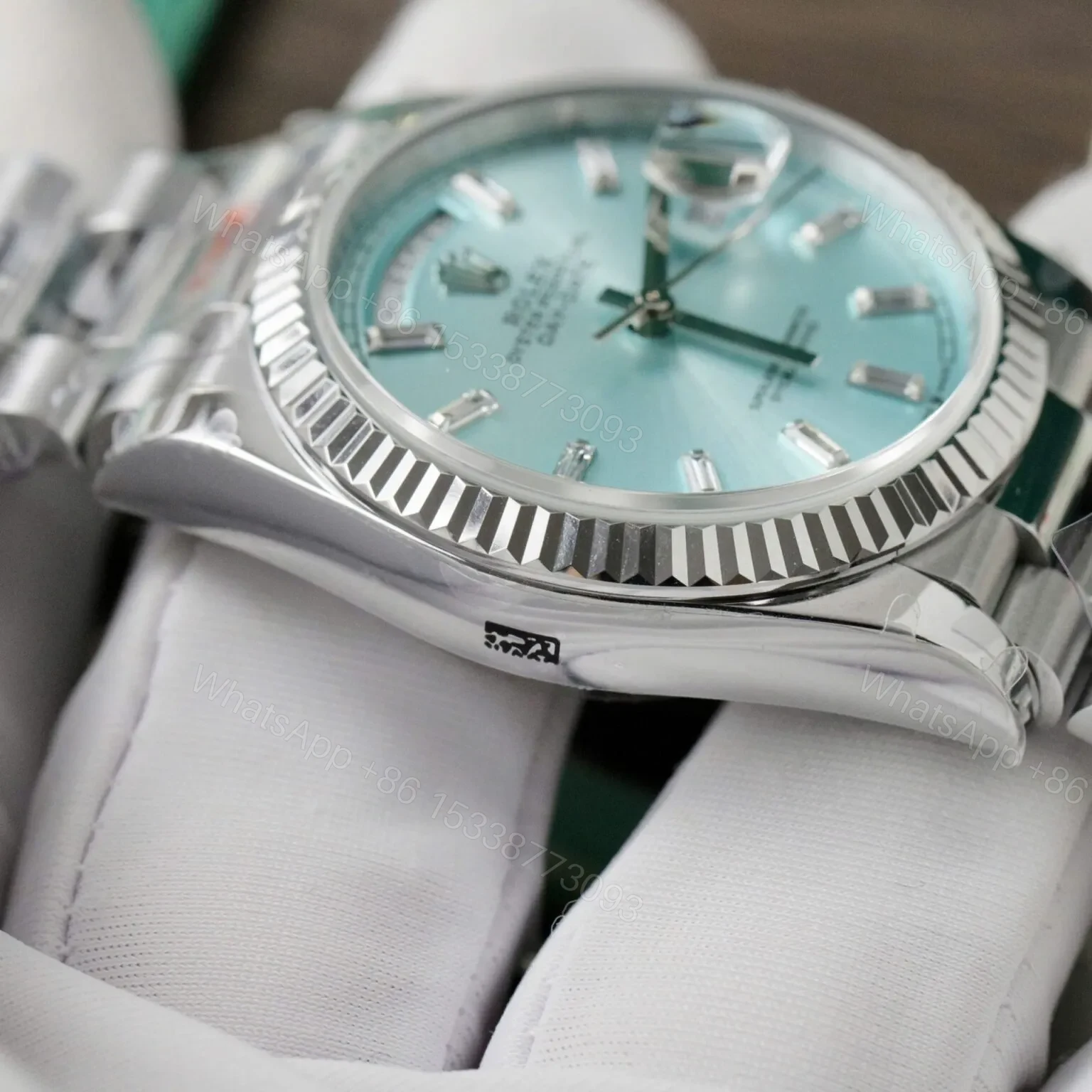 View 6 of Superclone Rolex Day-Date Ice Blue Diamond Dial 128236-0009 36 mm