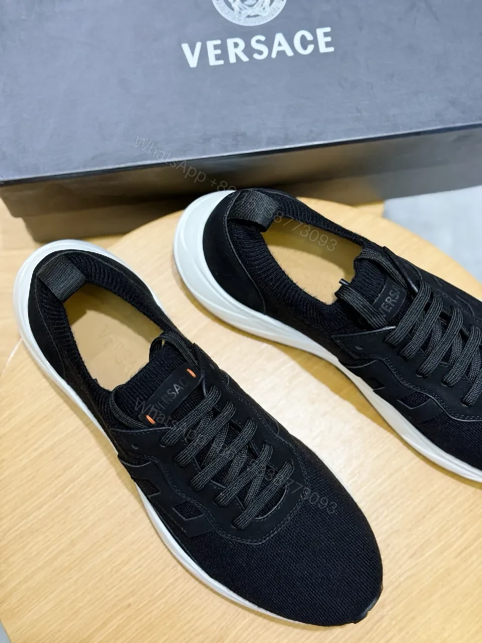 View 3 of Chic Black Textile Sneakers with Subtle Detailing, All-Day Comfort