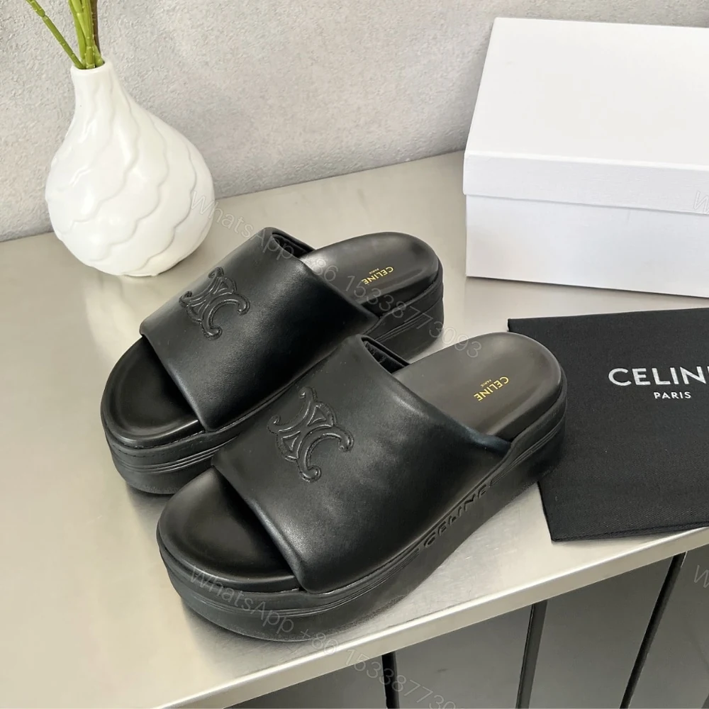 View 2 of CELINE BLOCK SLIDE WITH TRIOMPHE BLACK 360435129C 38NO