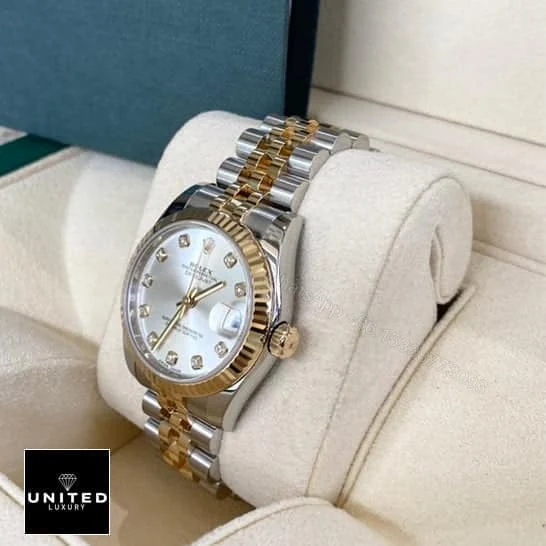 View 9 of Rolex Datejust 16233 Steel Gold Mother of Pearl Replica