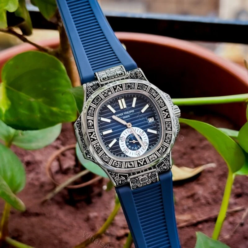 View 2 of Patek Philippe Nautilus Chronograph 42mm Blue Dial Automatic