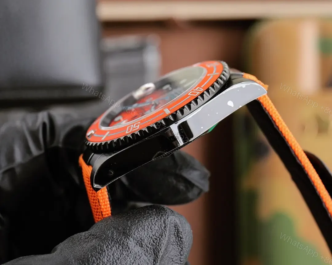 View 6 of Best Rolex DIW Submariner Orangereplica 4oMM Orange Velcro Strap Edition RG-DIW-SUB-ORANGE-VELCRO-40