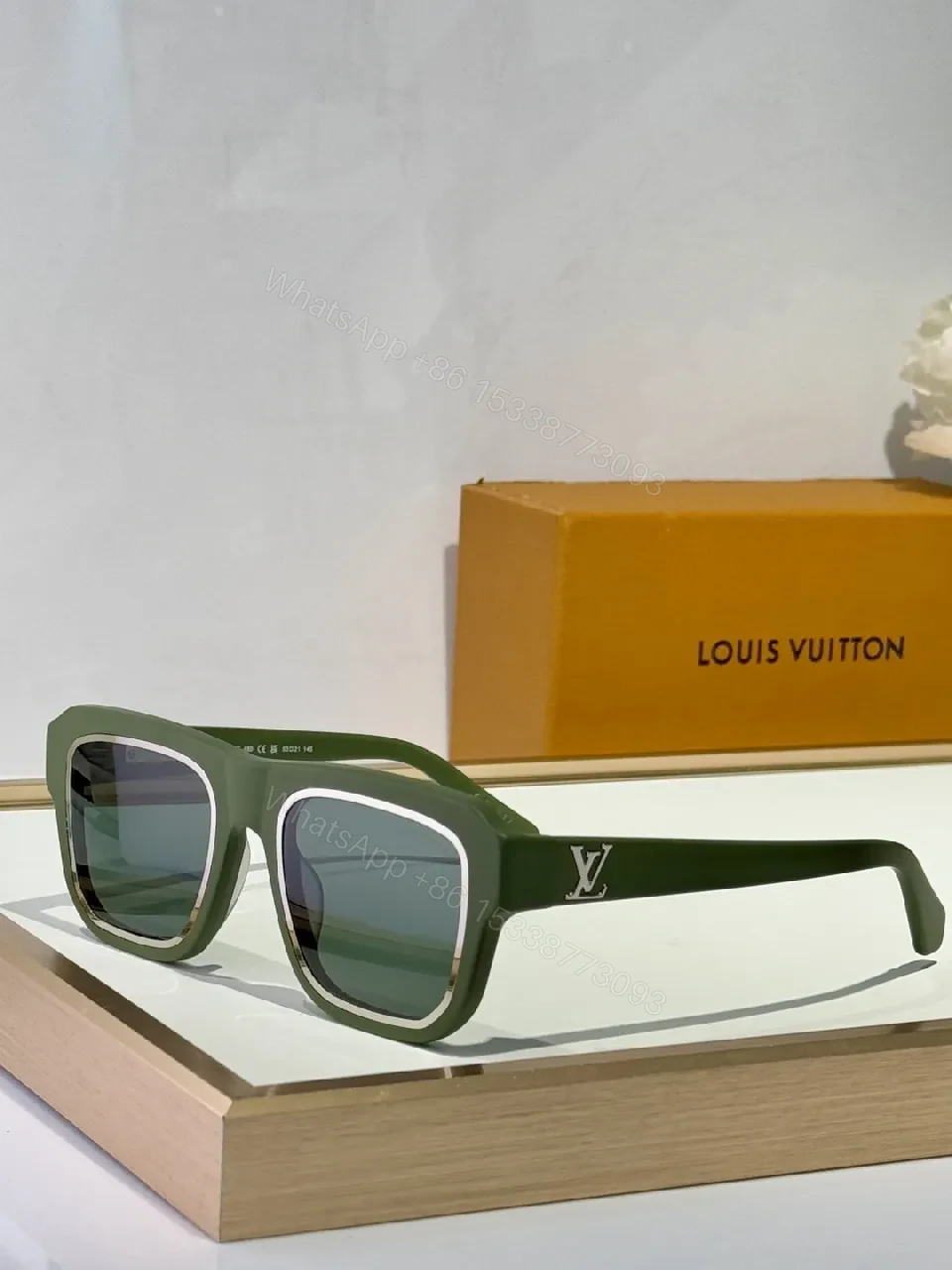 View 2 of Bold Acetate Sunglasses Square Luxe UV400 Polarized