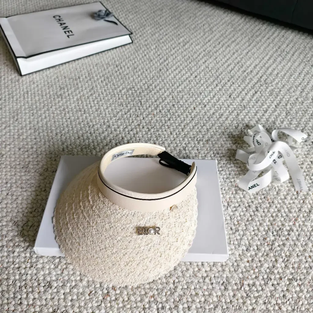 View 4 of Cream Boucle Round Handbag with Gold DIOR Accent