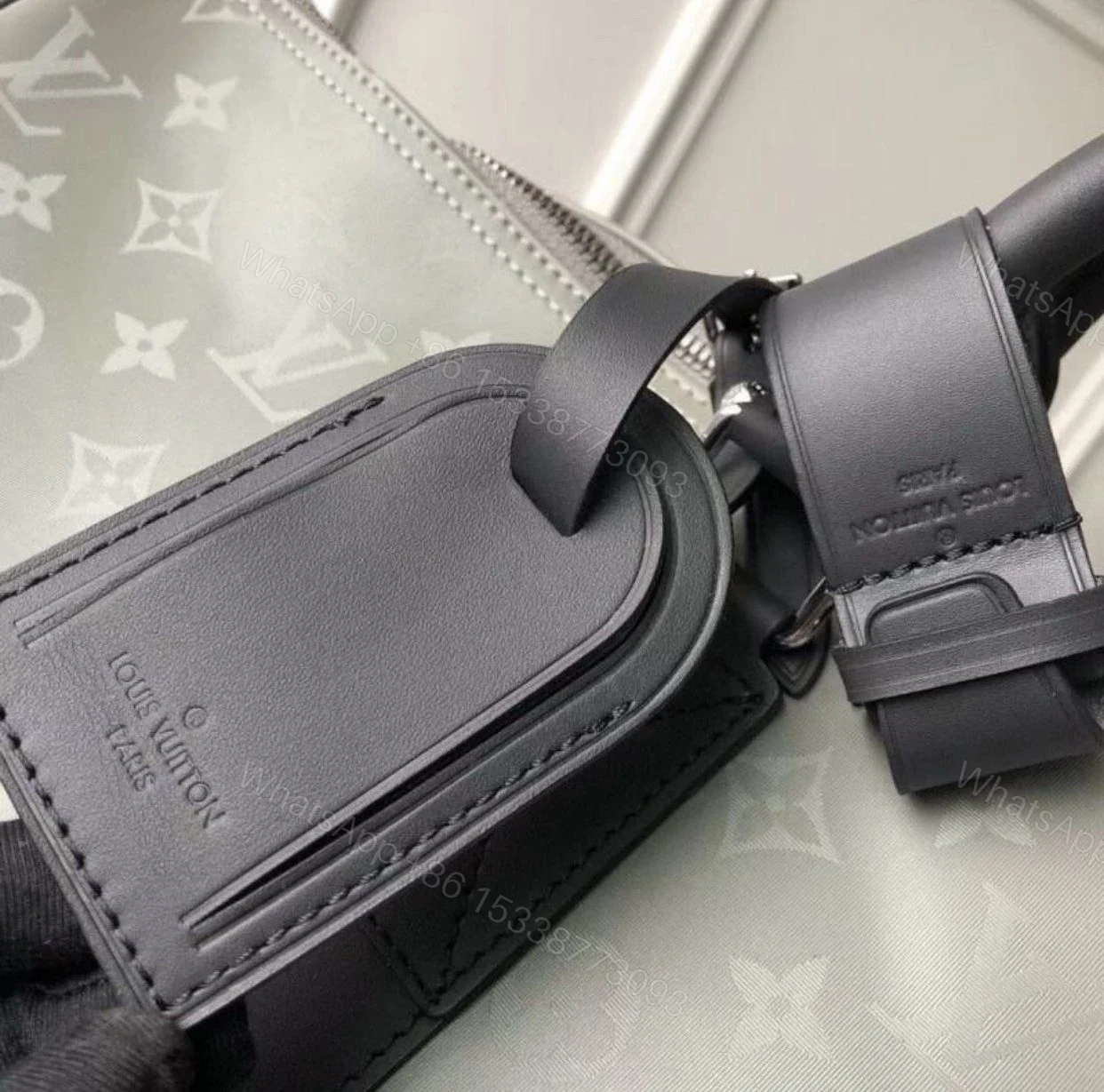 View 4 of Replica 1:1 Clone Louis Vuitton Keepall Bandouliere Monogram 50 Black TOP QUALITY