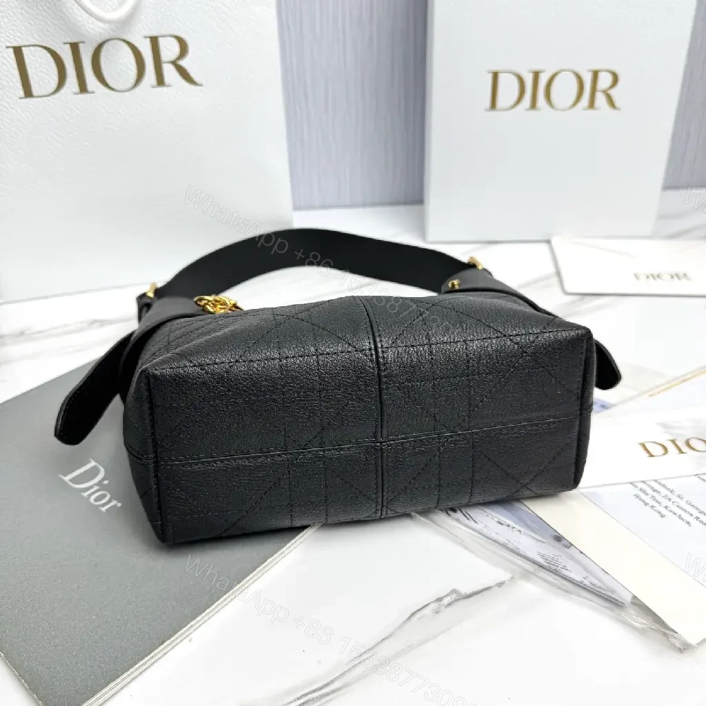 View 2 of Chic Structured Mini Bag Black Quilted Leather Gold Hardware