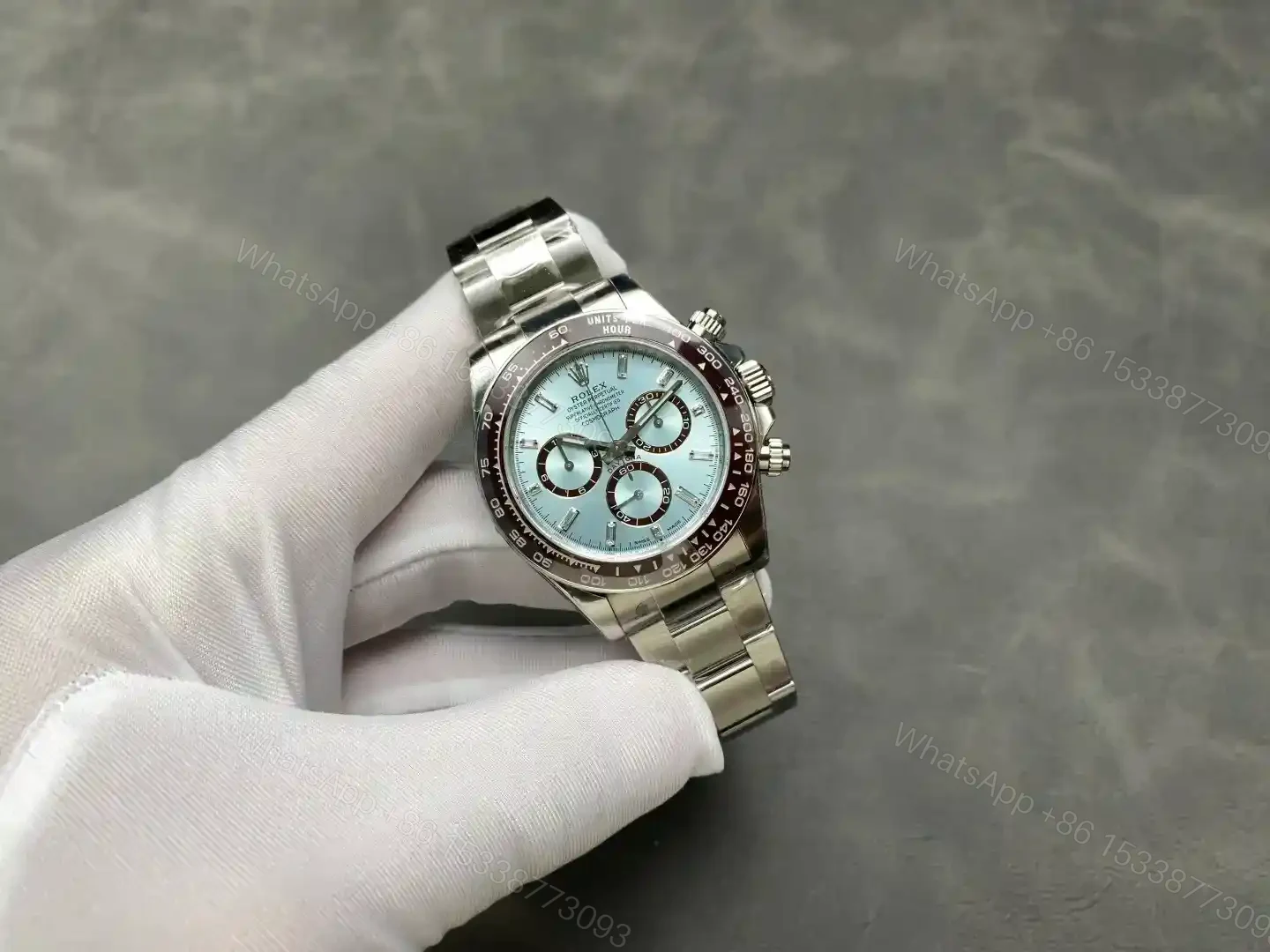 View 4 of Rolex Cosmograph Daytona VSF Platinum Cerachrom Ice Blue Dial Oyster Bracelet 40mm 126506-0001