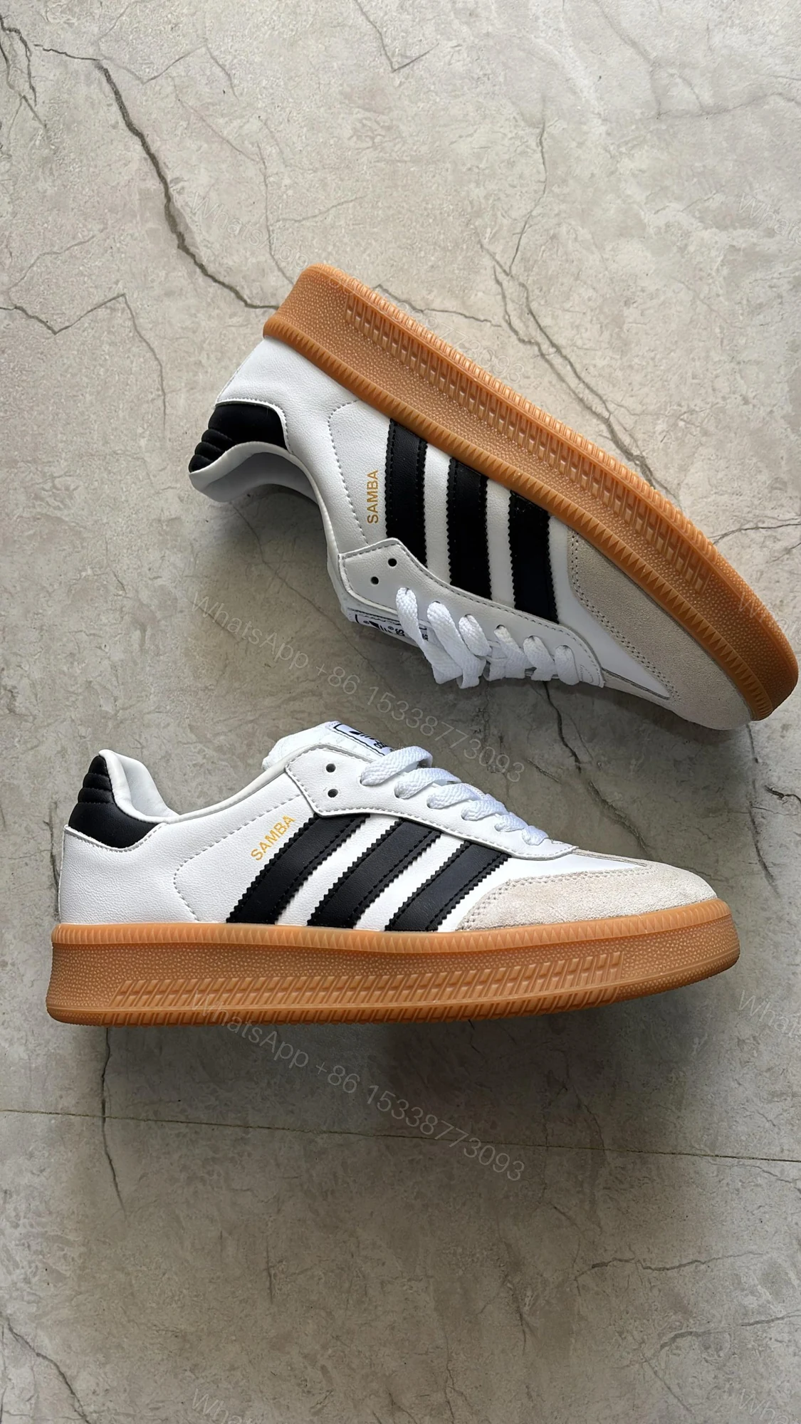 View 2 of FIRST COPY Adidas samba big sole white black