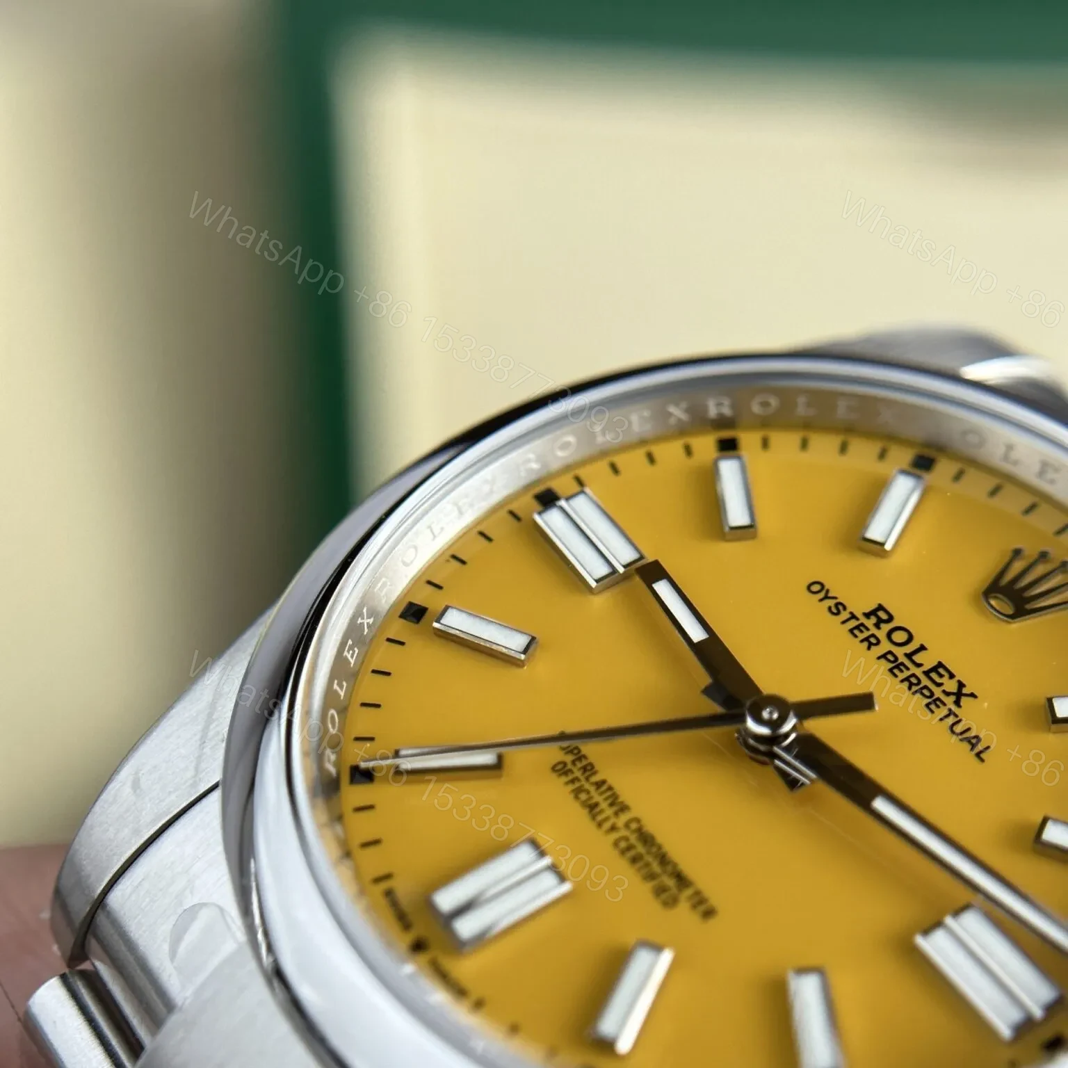 View 6 of Replica Rolex Oyster Perpetual Yellow Dial 124300 41 mm