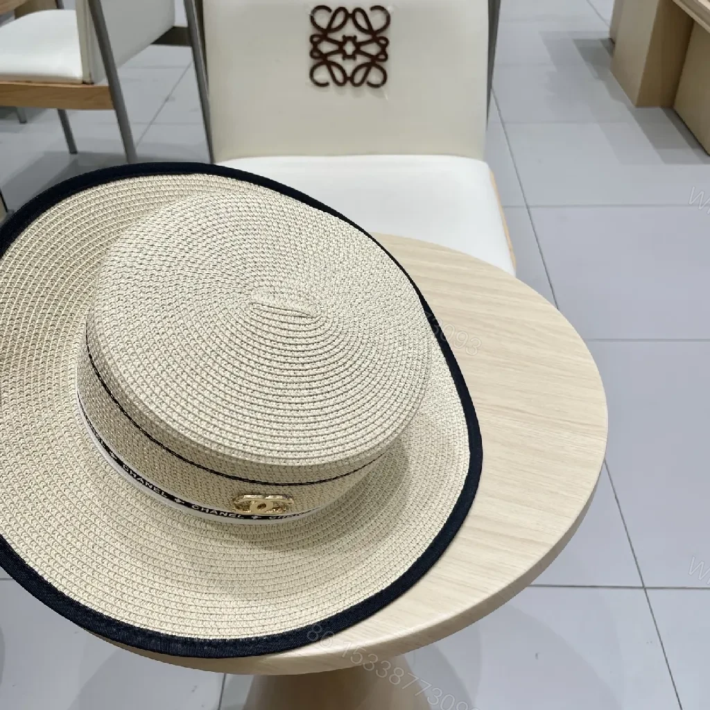 View 4 of Chic Straw Boater Hat with Luxe Band – Everyday Luxury