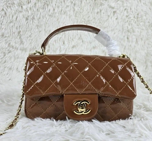 Chanel Classic Flap Bag With Top Handle Brown B67890 — view 1