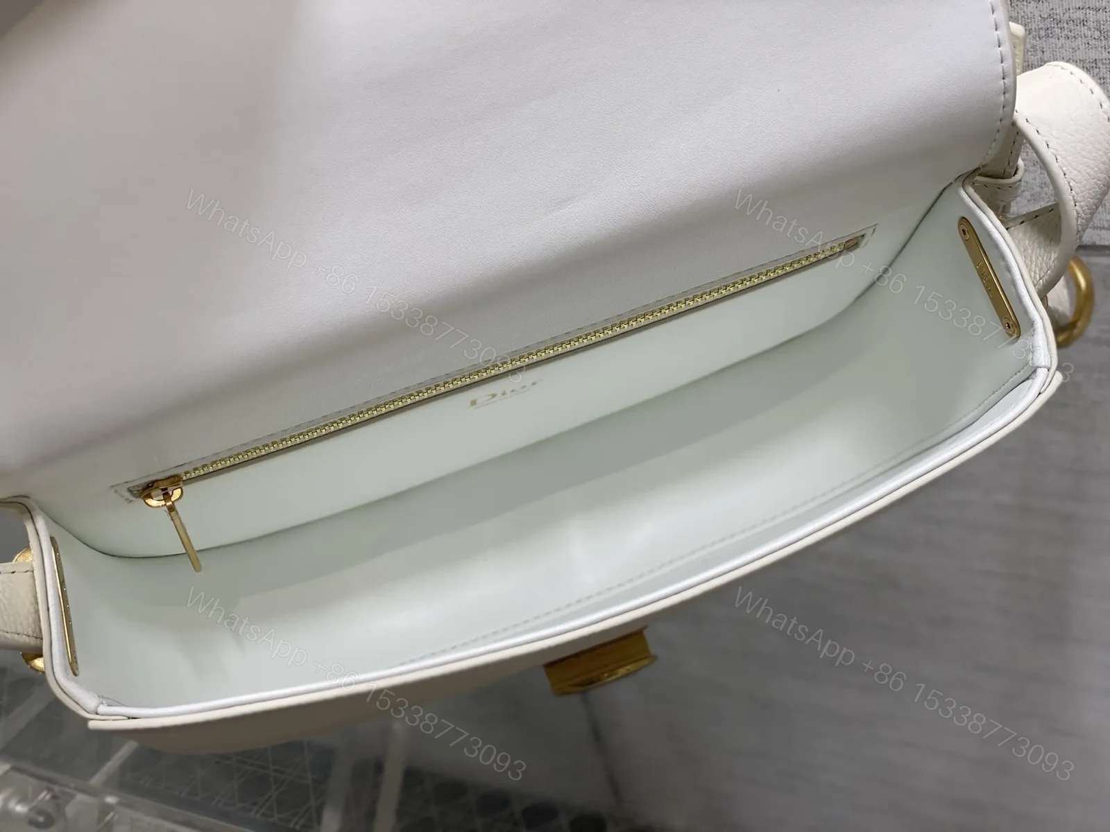 View 6 of Dior Small Dior Médaillon Flap Bag in White