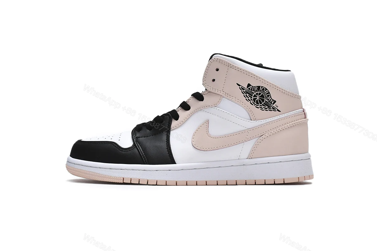View 10 of Air Jordan 1 Mid Crimson Tint Toe (GS) 554725-133