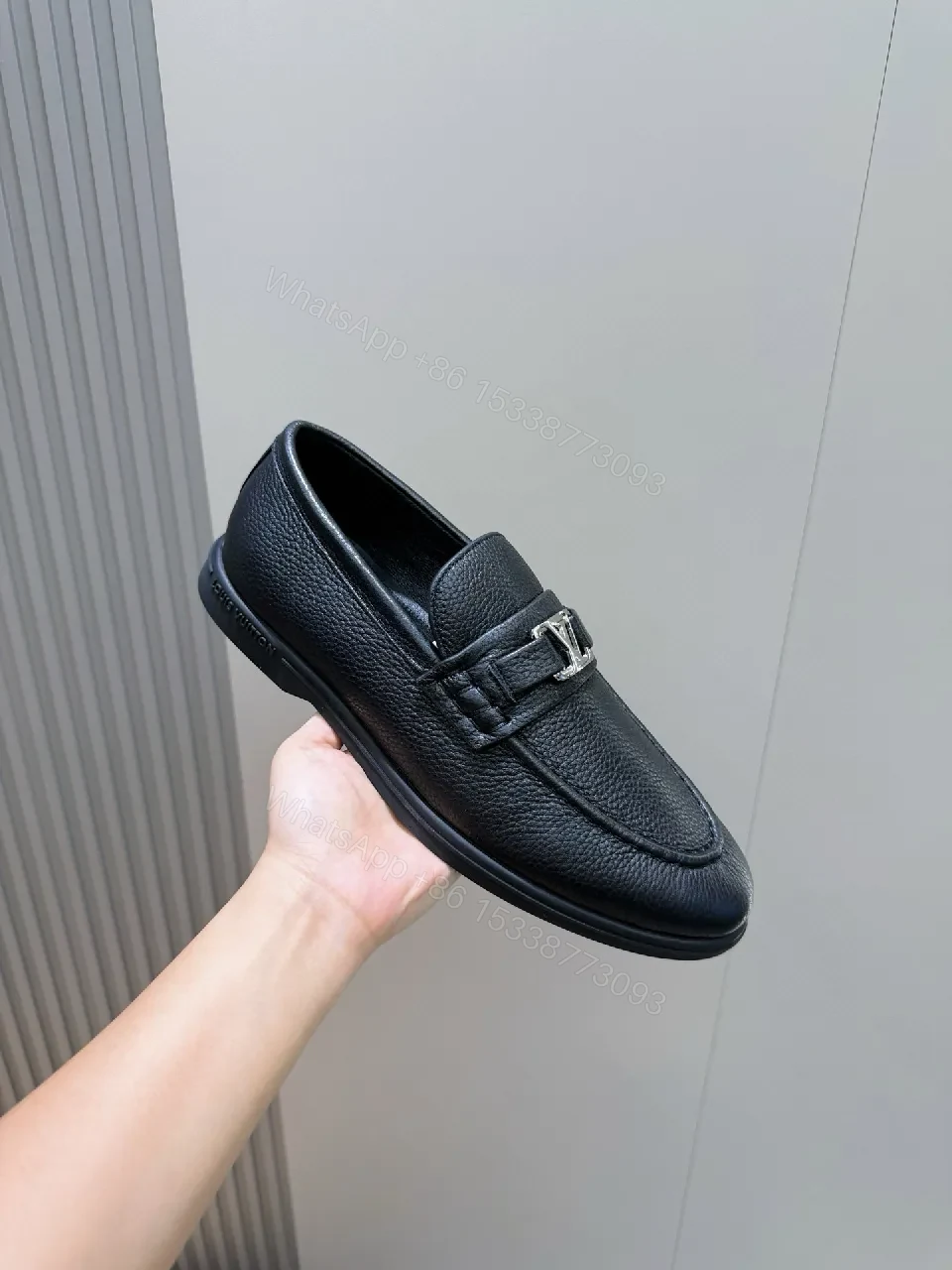 View 5 of Black Leather Loafers – Classic Silhouette, LV Hardware, All-Day Comfort