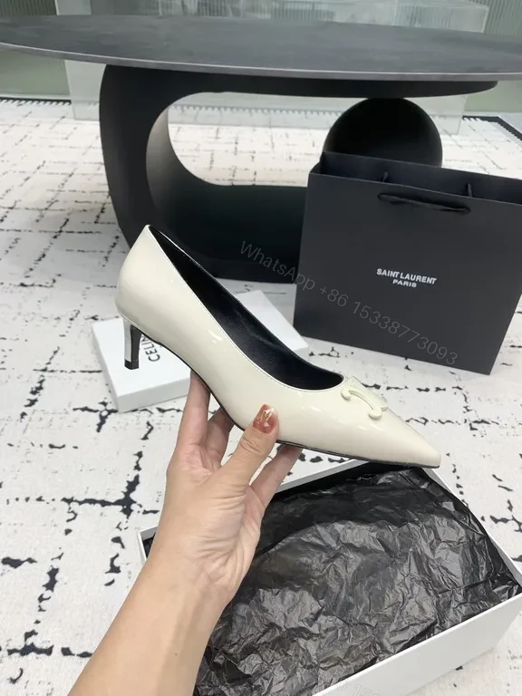 View 5 of Chic Texture Pointed-Toe Heels: Luxe Leather, All-Day Comfort