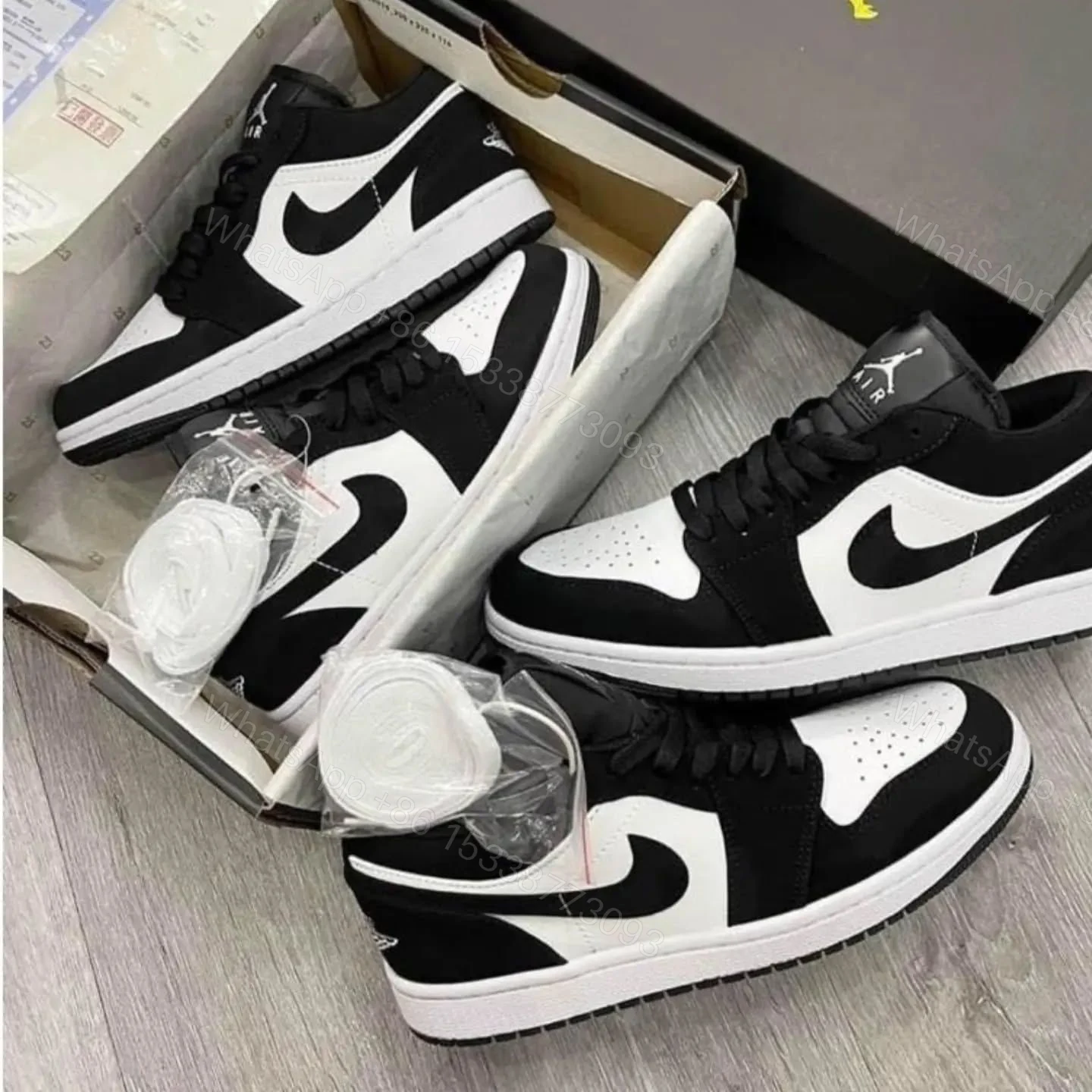 View 2 of FIRST COPY AIR JORDANS RETRO 1 LOW SUEDE PANDA SNEAKERS