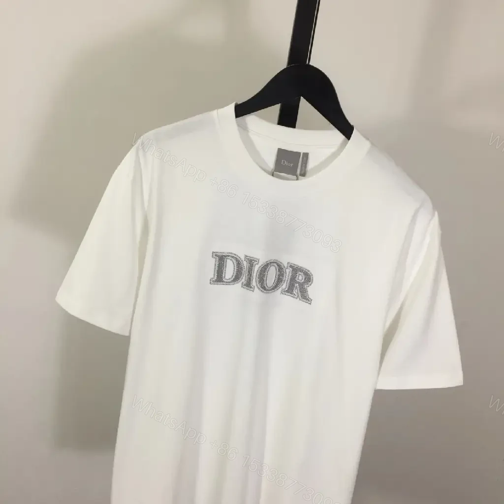 View 6 of White Cotton T-Shirt Silver-Embellished Logo T-Shirt