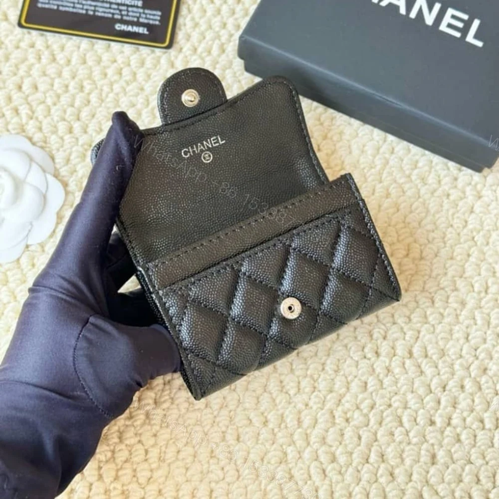 View 3 of Chanel Classic Card Holder Grain Black With Silver Hardware 11Cm AP0214 Y01588 C3906